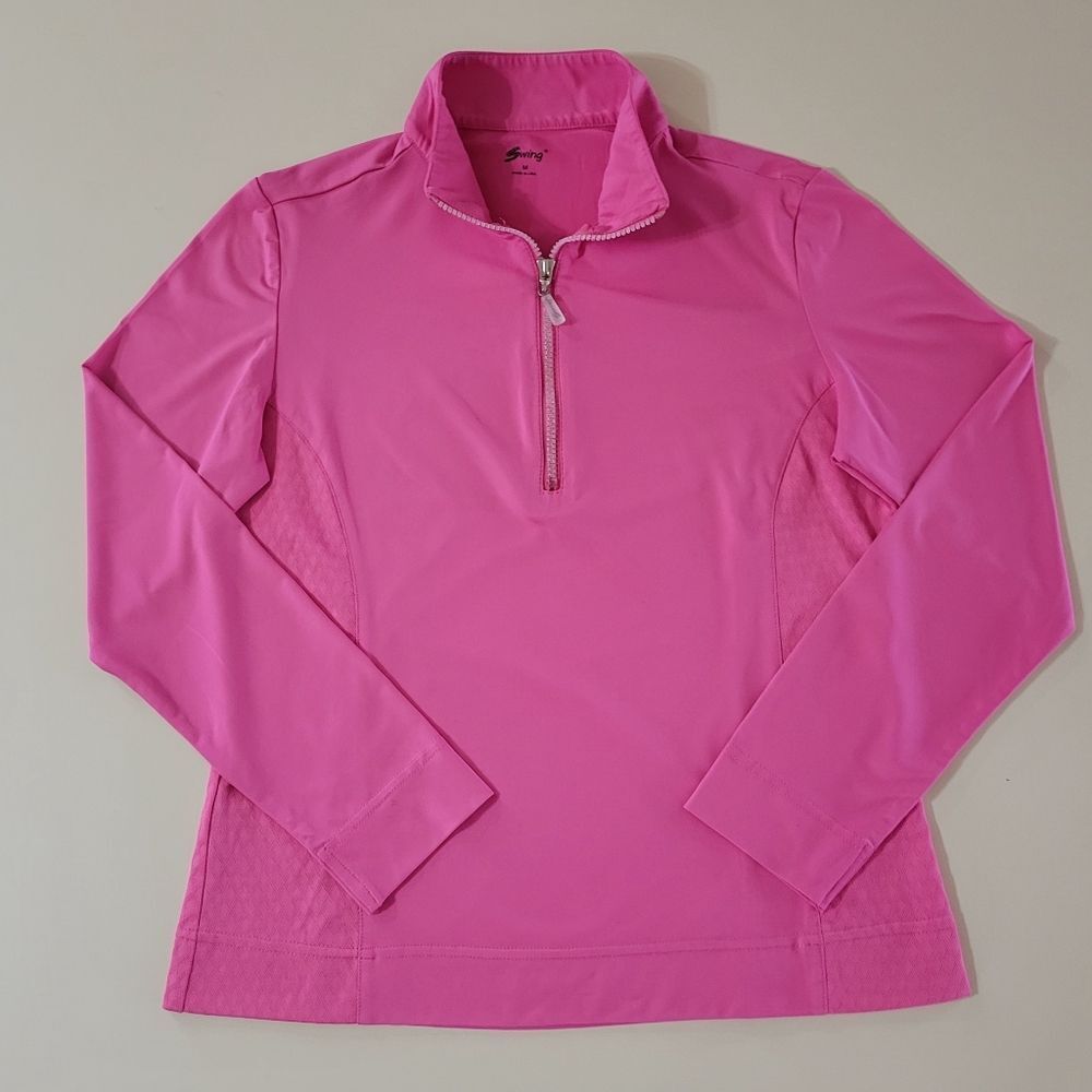 Swing Women's Pink Long Sleeve 1/4 Zip Pullover